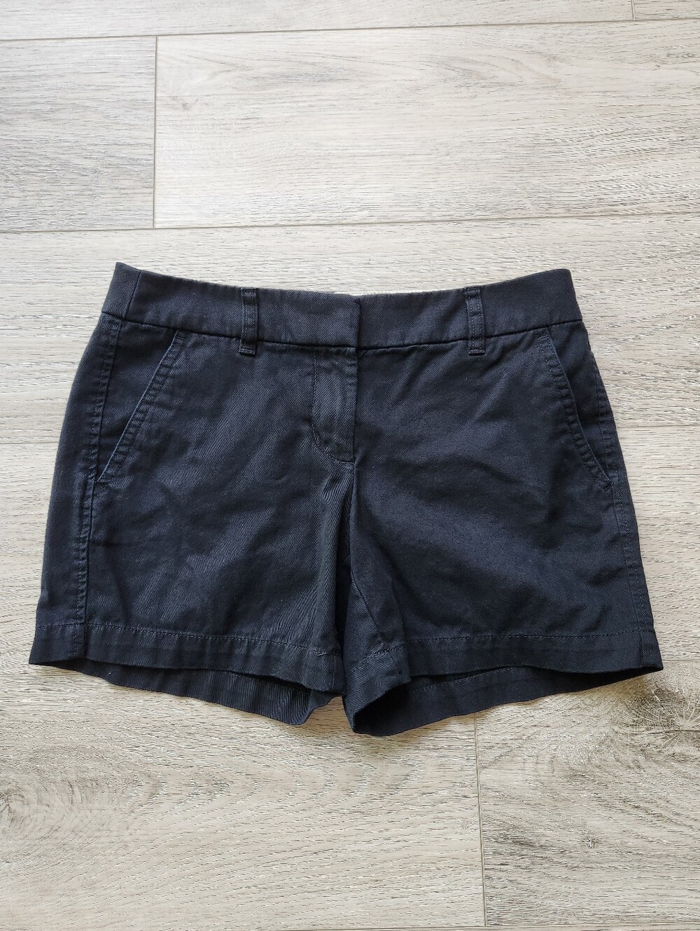 J Crew Black Chino Shorts Womens 0 Cotton Style H1453 Preppy